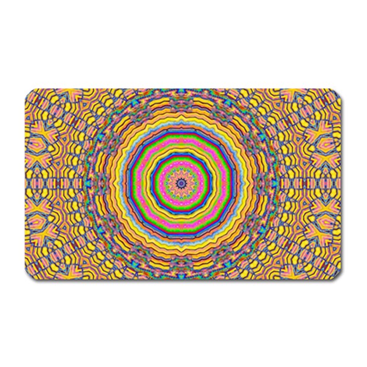 Wood Festive Rainbow Mandala Magnet (Rectangular)