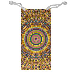 Wood Festive Rainbow Mandala Jewelry Bag by pepitasart