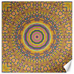 Wood Festive Rainbow Mandala Canvas 20  X 20   by pepitasart