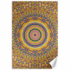 Wood Festive Rainbow Mandala Canvas 20  X 30   by pepitasart