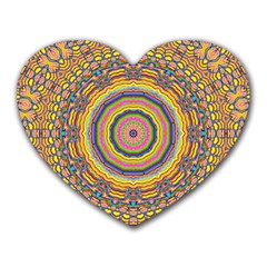 Wood Festive Rainbow Mandala Heart Mousepads by pepitasart