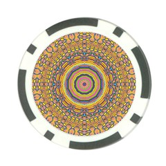 Wood Festive Rainbow Mandala Poker Chip Card Guard by pepitasart