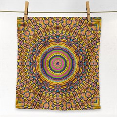 Wood Festive Rainbow Mandala Face Towel by pepitasart