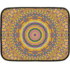 Wood Festive Rainbow Mandala Fleece Blanket (mini) by pepitasart