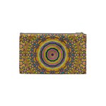 Wood Festive Rainbow Mandala Cosmetic Bag (Small)  Back