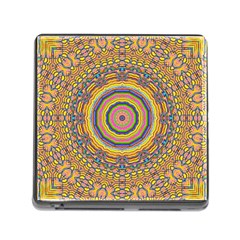 Wood Festive Rainbow Mandala Memory Card Reader (square) by pepitasart