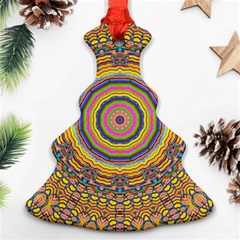 Wood Festive Rainbow Mandala Ornament (christmas Tree)  by pepitasart