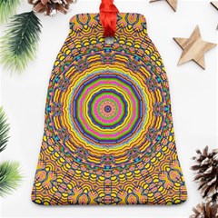 Wood Festive Rainbow Mandala Bell Ornament (two Sides) by pepitasart