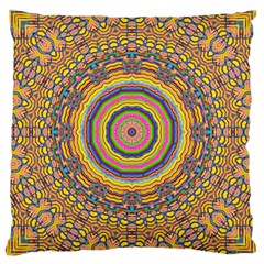 Wood Festive Rainbow Mandala Large Cushion Case (one Side) by pepitasart