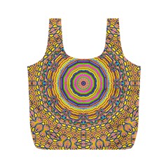 Wood Festive Rainbow Mandala Full Print Recycle Bags (m)  by pepitasart