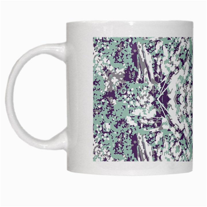 Modern Collage Pattern Mosaic White Mugs