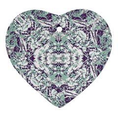 Modern Collage Pattern Mosaic Heart Ornament (two Sides)