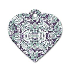 Modern Collage Pattern Mosaic Dog Tag Heart (one Side)