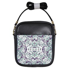 Modern Collage Pattern Mosaic Girls Sling Bags by dflcprints