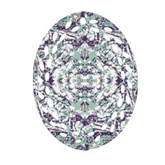 Modern Collage Pattern Mosaic Oval Filigree Ornament (two Sides) by dflcprints