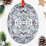 Modern Collage Pattern Mosaic Oval Filigree Ornament (Two Sides) Front