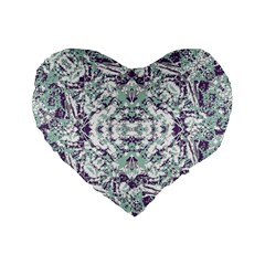 Modern Collage Pattern Mosaic Standard 16  Premium Flano Heart Shape Cushions by dflcprints