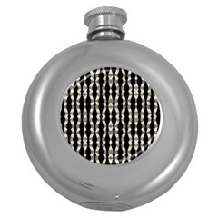 Wavy Stripes Pattern Round Hip Flask (5 Oz) by dflcprints