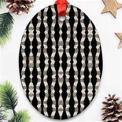 Wavy Stripes Pattern Oval Ornament (two Sides) by dflcprints