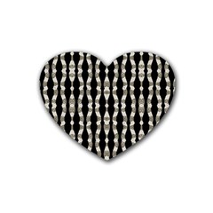 Wavy Stripes Pattern Rubber Coaster (heart)  by dflcprints