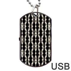 Wavy Stripes Pattern Dog Tag Usb Flash (two Sides) by dflcprints