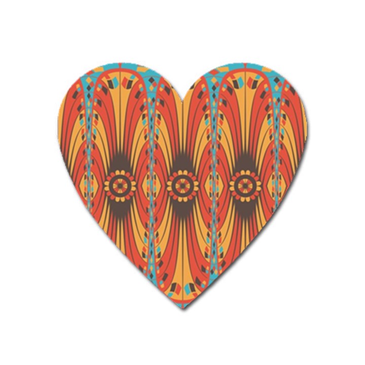 Geometric Extravaganza Pattern Heart Magnet