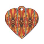 Geometric Extravaganza Pattern Dog Tag Heart (Two Sides) Back