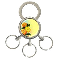 Background Flowers Yellow Bright 3-ring Key Chains by Nexatart