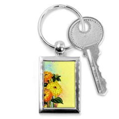 Background Flowers Yellow Bright Key Chains (rectangle)  by Nexatart