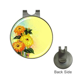 Background Flowers Yellow Bright Hat Clips With Golf Markers by Nexatart