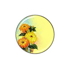 Background Flowers Yellow Bright Hat Clip Ball Marker (4 Pack)