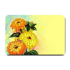 Background Flowers Yellow Bright Small Doormat  by Nexatart