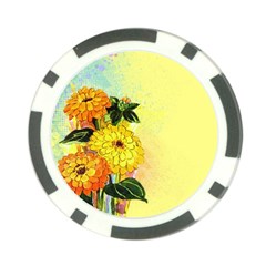 Background Flowers Yellow Bright Poker Chip Card Guard (10 Pack) by Nexatart