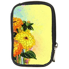 Background Flowers Yellow Bright Compact Camera Cases by Nexatart