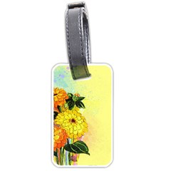 Background Flowers Yellow Bright Luggage Tags (one Side)  by Nexatart