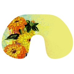 Background Flowers Yellow Bright Travel Neck Pillows by Nexatart