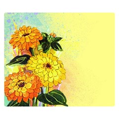 Background Flowers Yellow Bright Double Sided Flano Blanket (small)  by Nexatart