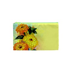 Background Flowers Yellow Bright Cosmetic Bag (xs)