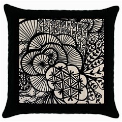 Background Abstract Beige Black Throw Pillow Case (black) by Nexatart