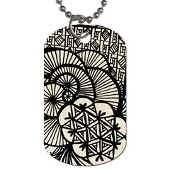 Background Abstract Beige Black Dog Tag (two Sides) by Nexatart