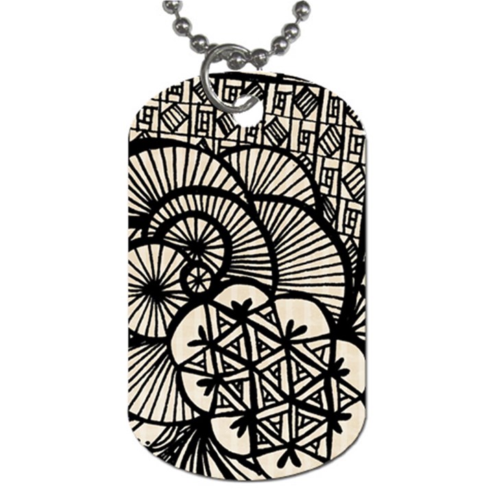 Background Abstract Beige Black Dog Tag (Two Sides)