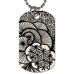 Background Abstract Beige Black Dog Tag (Two Sides) Back