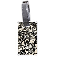 Background Abstract Beige Black Luggage Tags (one Side)  by Nexatart