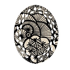 Background Abstract Beige Black Oval Filigree Ornament (two Sides) by Nexatart