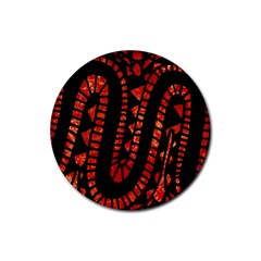 Background Abstract Red Black Rubber Round Coaster (4 pack) 