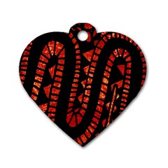 Background Abstract Red Black Dog Tag Heart (One Side)