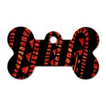 Background Abstract Red Black Dog Tag Bone (Two Sides) Front