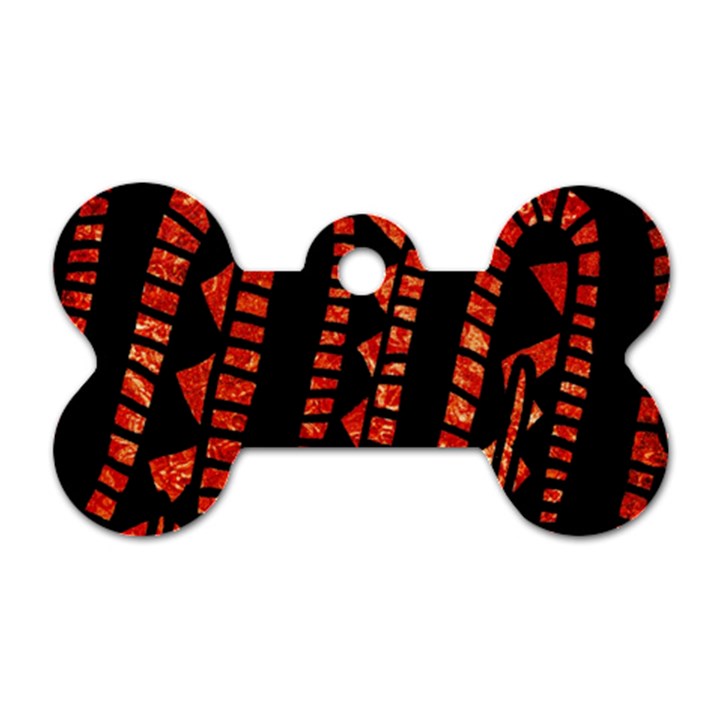 Background Abstract Red Black Dog Tag Bone (Two Sides)