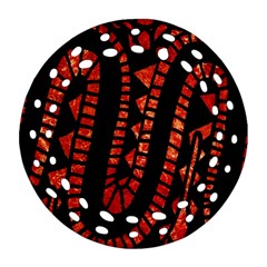 Background Abstract Red Black Ornament (Round Filigree)