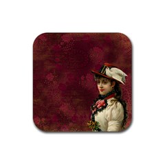 Vintage Edwardian Scrapbook Rubber Coaster (square)  by Nexatart